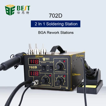 BST-702D Constant Temperature Digital Display Hot Air Soldering Station Adjustable Soldering Iron Heat Gun BGA Rework Stations
BST-702D Constant Temperature Digital Display Hot Air Soldering Station Adjustable Soldering Iron Heat Gun BGA Rework Stations