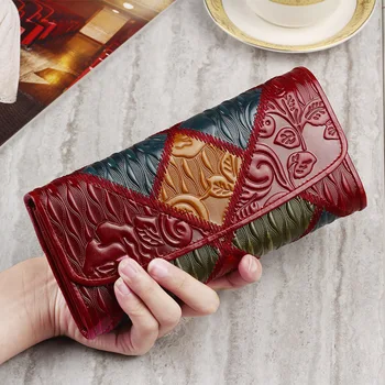 Women's Tri-Fold Wallet Leather Long Zipper Clutch Ethnic Wind Oil Wax Head Layer Cowhide Magnetic Buckle Luxury Jewelry Wallet 
Women's Tri-Fold Wallet Leather Long Zipper Clutch Ethnic Wind Oil Wax Head Layer Cowhide Magnetic Buckle Luxury Jewelry Wallet