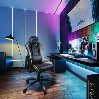 High Back Synthetic Leather Gaming Chair Fashionable Light Luxury Leather 360-Degree Rotation Comfortable Load-Bearing 125 Kg
High Back Synthetic Leather Gaming Chair Fashionable Light Luxury Leather 360-Degree Rotation Comfortable Load-Bearing 125 Kg
