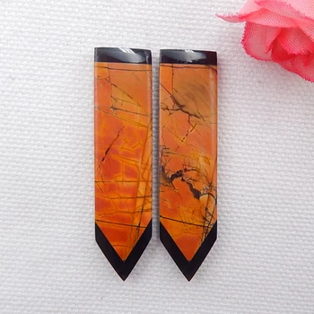 Natural Gemstone Multi-Color Picasso jasper stone,Obsidian gemstone beads Intarsia earrings earring Set 46x12x5mm,10g 
Natural Gemstone Multi-Color Picasso jasper stone,Obsidian gemstone beads Intarsia earrings earring Set 46x12x5mm,10g