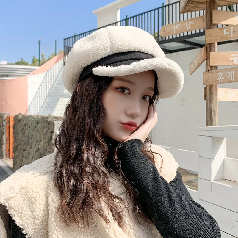 Korean autumn and winter lamb Plush octagonal hat warm and thickened Beret children's Japanese duck tongue cap trendsetter
Korean autumn and winter lamb Plush octagonal hat warm and thickened Beret children's Japanese duck tongue cap trendsetter