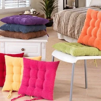 

Hot Tatami Cushion Detachable Square Solid Thick Chair Pad Cushions Soft Washable Corduroy Corn Grain Student Cushions