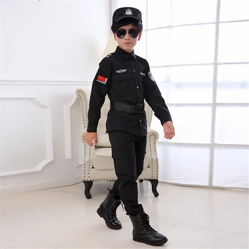 Детская Военная униформа для мальчиков и девочек Полицейская детский армейский