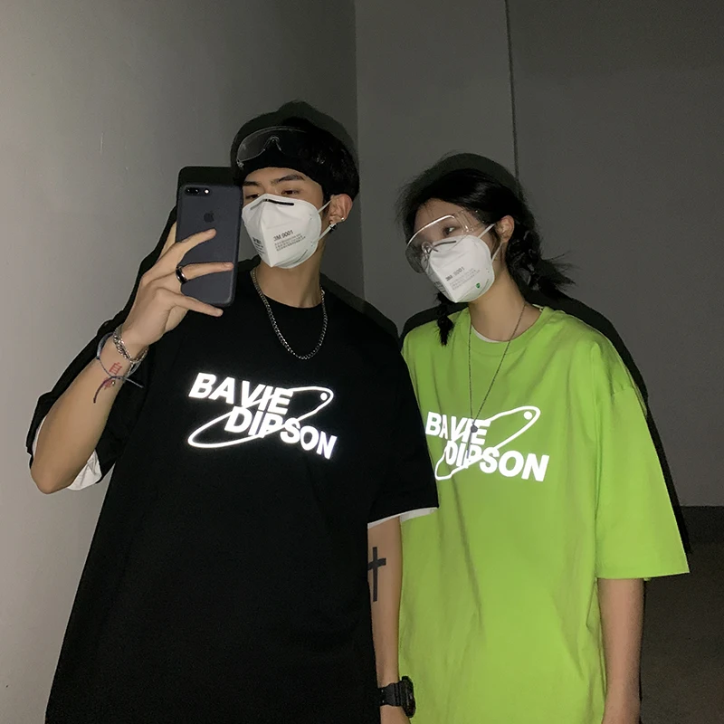 Reflective Letter Printed T Shirts for Mens Summer Tops Pullover Streetwear High Quality Outdoor Street Dancing T-shirt Homme
Reflective Letter Printed T Shirts for Mens Summer Tops Pullover Streetwear High Quality Outdoor Street Dancing T-shirt Homme
