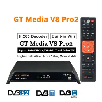 GTMedia V8 Pro2 DVB S2+T2+Cable Satellite TV Receiver Support PowerVu Biss Key 1080p with USB Wifi
GTMedia V8 Pro2 DVB S2+T2+Cable Satellite TV Receiver Support PowerVu Biss Key 1080p with USB Wifi