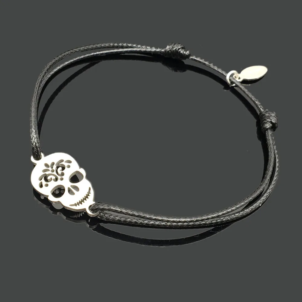 Wish Bracelet Skull Stainless Steel Charm Good Luck Bracelet Skull Pendant Adjustable String Bracelet For Men Women
Wish Bracelet Skull Stainless Steel Charm Good Luck Bracelet Skull Pendant Adjustable String Bracelet For Men Women