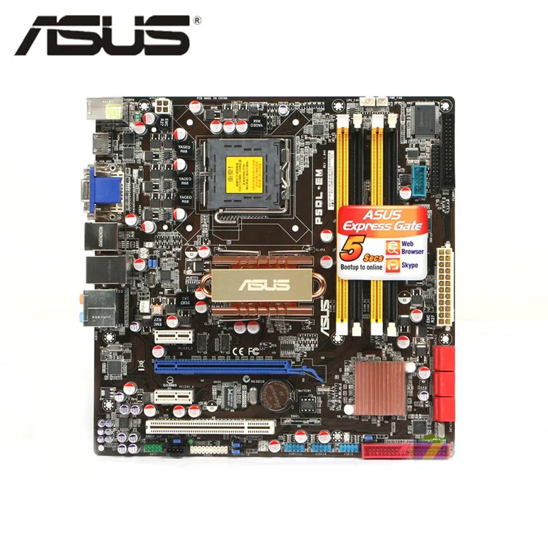 LGA 775 оригинальная материнская плата ASUS P5QL EM 800 МГц 667 DDR2 uATX USB2.0 PCI E X16 для настольных