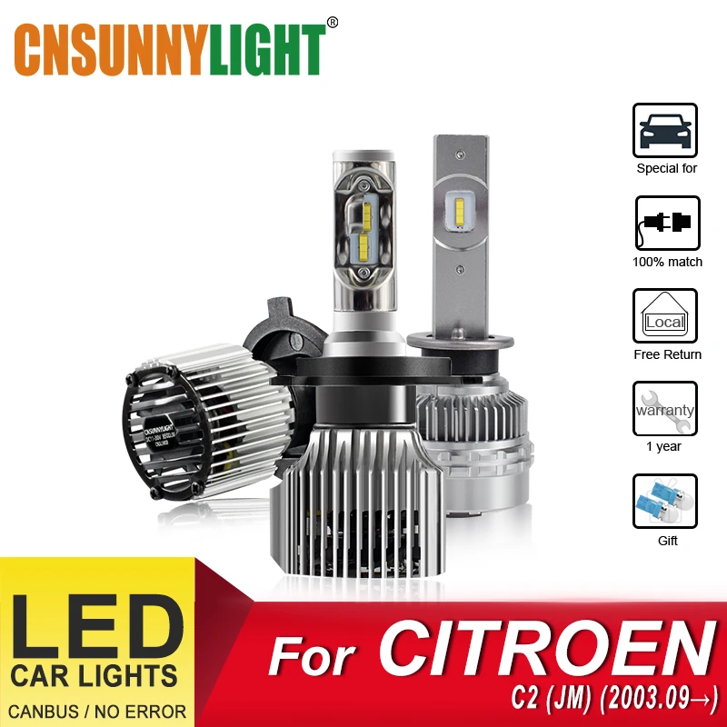 CNSUNNYLIGHT LED Auto Headlight Bulbs For CITROEN C2 JM From 2003.09 Foglamp Bulbs Headlamp Waterproof Plug and Play Car Lights
CNSUNNYLIGHT LED Auto Headlight Bulbs For CITROEN C2 JM From 2003.09 Foglamp Bulbs Headlamp Waterproof Plug and Play Car Lights