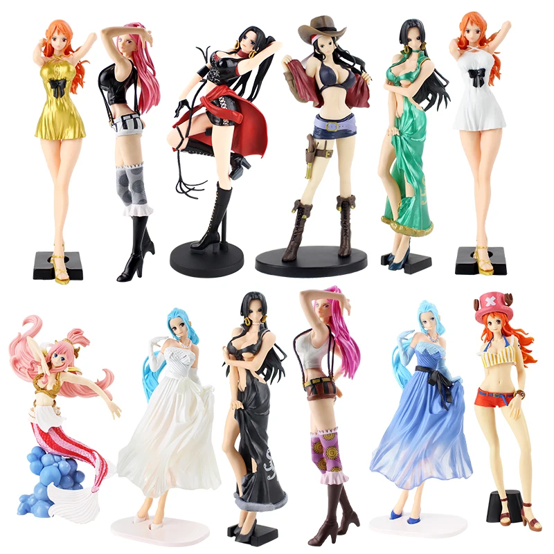 

18-25cm Anime One Piece Boa Hancock Nami Robin Jewelry Bonney Mermaid Princess Sexy girls PVC Figure Model Collectible Toys gift