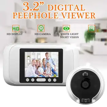 3.2 inch TFT Screen HD 720P Smart Peephole Digital Door Viewer Visual Monitor Motion Detector Video Doorbell
3.2 inch TFT Screen HD 720P Smart Peephole Digital Door Viewer Visual Monitor Motion Detector Video Doorbell