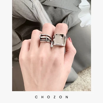 S925 Sterling Silver Retro Multi Lines Ring & Glossy Wide Face Geometric Concave Square Ring Simple Cool Wind Ring for Female
S925 Sterling Silver Retro Multi Lines Ring & Glossy Wide Face Geometric Concave Square Ring Simple Cool Wind Ring for Female