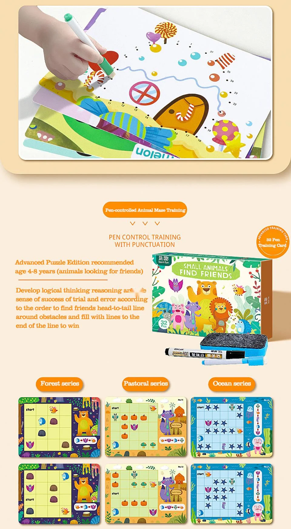 Generic Montessori Kids Toys Drawing Tablet DIY Color Shape Math Match