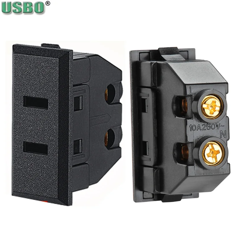 Black 43*20mm America Card-type embedded 10A 2pin 2pole UPS PDU US Desktop Receptacle Socket Wiring ac power Panel Module Outlet
Black 43*20mm America Card-type embedded 10A 2pin 2pole UPS PDU US Desktop Receptacle Socket Wiring ac power Panel Module Outlet