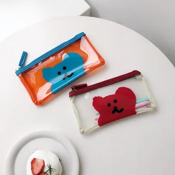 1 Pcs Kawaii Candy Color Animal Little Bear Transparent PVC Zipper Pencil Case Student Korean Stationery Storage Pencil Bags 
1 Pcs Kawaii Candy Color Animal Little Bear Transparent PVC Zipper Pencil Case Student Korean Stationery Storage Pencil Bags