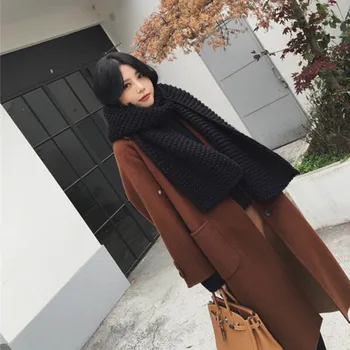 Elegant Large Size Solid Long Over The Knee Women's Coat Lapel Pockets Loose Thickening Jackets Woolen Coats Female Outerwear
Elegant Large Size Solid Long Over The Knee Women's Coat Lapel Pockets Loose Thickening Jackets Woolen Coats Female Outerwear