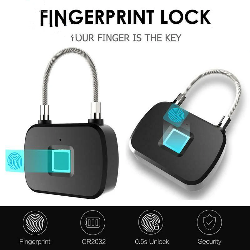 Fingerprint Lock Smart Keyless Padlock For Door Box Bag Replaceable Battery 0.5second unlock portable lock Standby 15 months
Fingerprint Lock Smart Keyless Padlock For Door Box Bag Replaceable Battery 0.5second unlock portable lock Standby 15 months