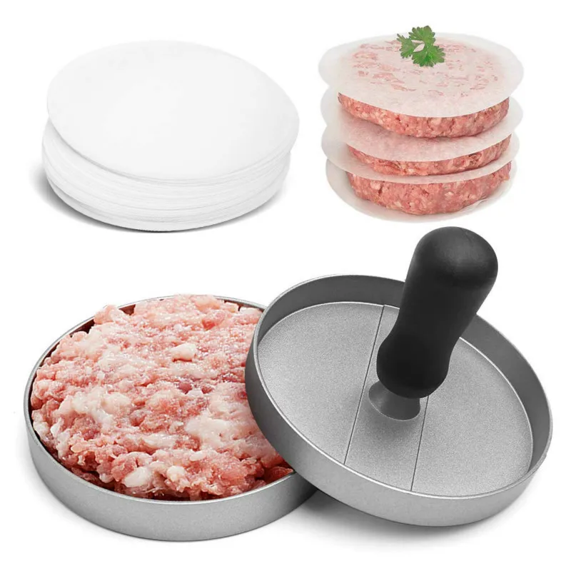 Non-Stick Burger Press Patty Maker with 500 Wax Patty Paper Aluminum Hamburger Press Beef Grill Meat Mould For BBQ
Non-Stick Burger Press Patty Maker with 500 Wax Patty Paper Aluminum Hamburger Press Beef Grill Meat Mould For BBQ
