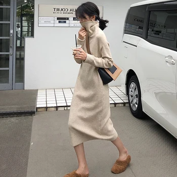 Elegant Straight Sweater Dress Women Turtleneck Warm Chic Autumn Winter Knitted Midi Dress Plus Size Long Sleeve Casual W125
Elegant Straight Sweater Dress Women Turtleneck Warm Chic Autumn Winter Knitted Midi Dress Plus Size Long Sleeve Casual W125