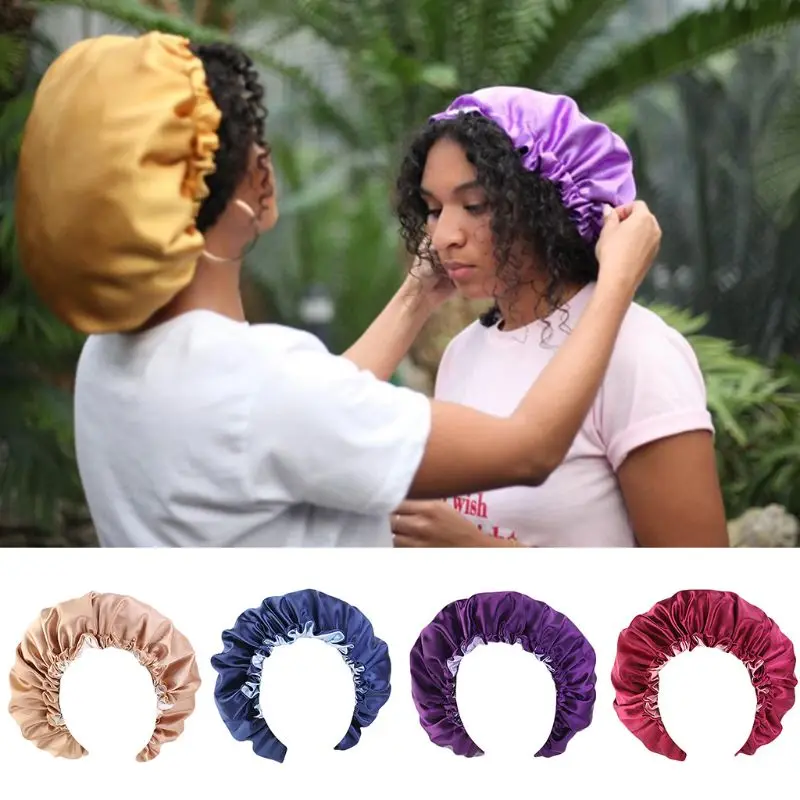 Womens Satin Sleep Bonnet Cap Extra Large Double Layer Reversible Contrast Color Adjustable Hair Loss Chemo Turban Hat
Womens Satin Sleep Bonnet Cap Extra Large Double Layer Reversible Contrast Color Adjustable Hair Loss Chemo Turban Hat