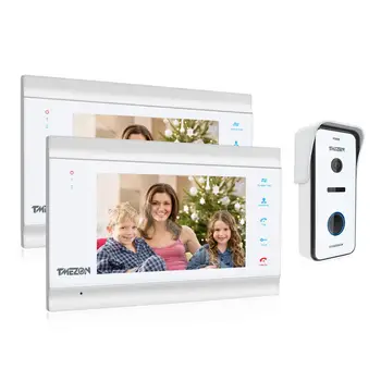 TMEZON 7 Inch HD1080P Smart Video Door Phone Intercom System with High Definition Wired Doorbell Camera,Support Remote unlock
TMEZON 7 Inch HD1080P Smart Video Door Phone Intercom System with High Definition Wired Doorbell Camera,Support Remote unlock