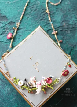 Choker French Design Enamel First Adorn Article Four Cats Butterfly Spring Garden Flowers Strawberry Drill Necklace
Choker French Design Enamel First Adorn Article Four Cats Butterfly Spring Garden Flowers Strawberry Drill Necklace