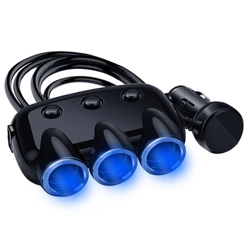 Universal 3 Ways Car Auto Cigarette Lighter Socket Splitter Power Adapter 120W 5V 3.1A Dual USB Car Charger with LED Light
Universal 3 Ways Car Auto Cigarette Lighter Socket Splitter Power Adapter 120W 5V 3.1A Dual USB Car Charger with LED Light