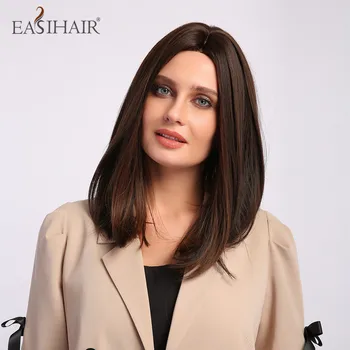 EASIHAIR Dark Brown Synthetic Wigs for Women Hairline Part Lace Wigs Natural Hair Straight Heat Resistant Wigs Medium Length
EASIHAIR Dark Brown Synthetic Wigs for Women Hairline Part Lace Wigs Natural Hair Straight Heat Resistant Wigs Medium Length
