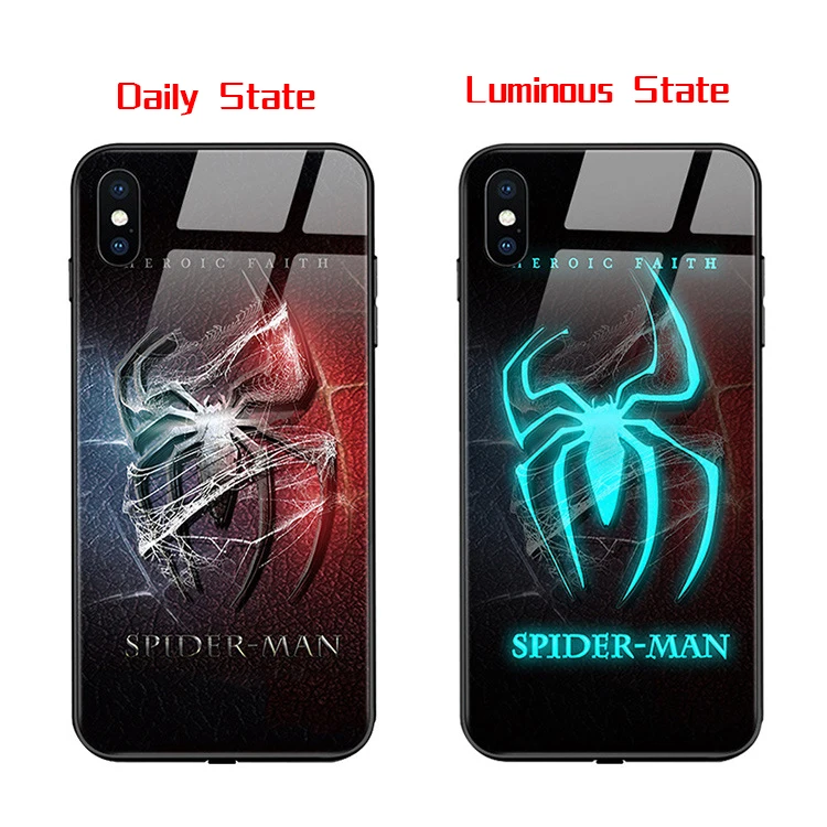 Anime Marvel Spiderman Luminous LED Flash Up etui na telefony iPhone - inteligentne sterowanie - zabawka - Wianko - 19