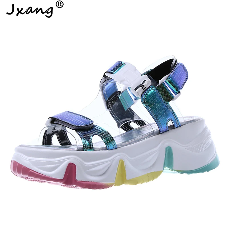 JXANG 2020 Summer Women Sandals Rainbow Colorful Sequined Cloth Ladies Sandals Chunky Heels Open Toe Heels Platform Sandals
JXANG 2020 Summer Women Sandals Rainbow Colorful Sequined Cloth Ladies Sandals Chunky Heels Open Toe Heels Platform Sandals