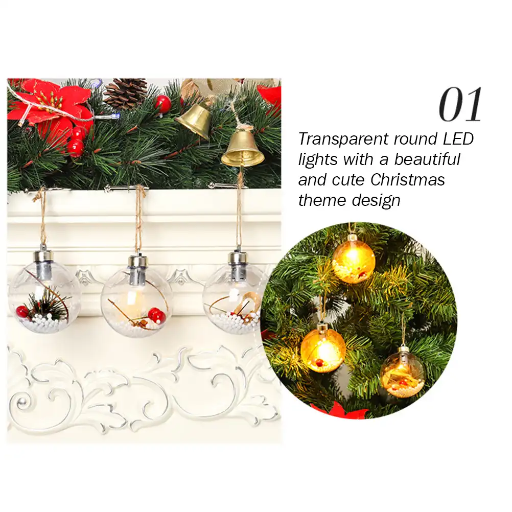 balls with led light hanging pendant christmas tree decorations