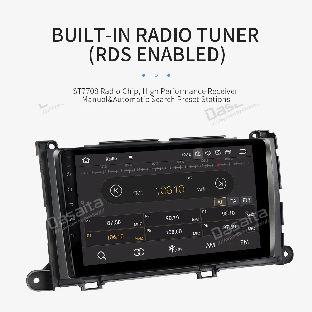 Perfect 9" IPS Touch Screen Car Multimedia Player System for Toyota Sienna XL30 2010 2011 2012 2013 2014 with Android 9.0 GPS Navigator 4