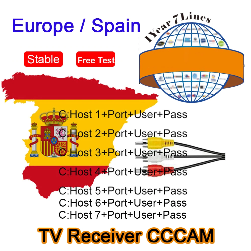 Best Stable Satellite Cccam Clines Spain Poland Portugal Receptor Europe Cccam Germany Decoder Europe 7 lines Gtmedia V8 NOVA V9
Best Stable Satellite Cccam Clines Spain Poland Portugal Receptor Europe Cccam Germany Decoder Europe 7 lines Gtmedia V8 NOVA V9