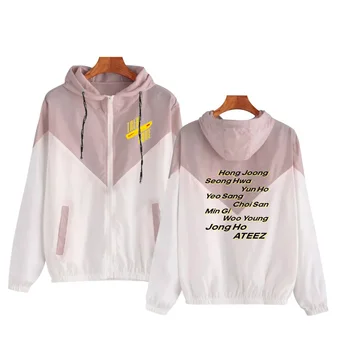 ATEEZ Cut and Sew Zip up Hooded Jackets Spring Autumn Women Coats Young Pink Drawstring Korean Streetwear Print Zipper Full
ATEEZ Cut and Sew Zip up Hooded Jackets Spring Autumn Women Coats Young Pink Drawstring Korean Streetwear Print Zipper Full