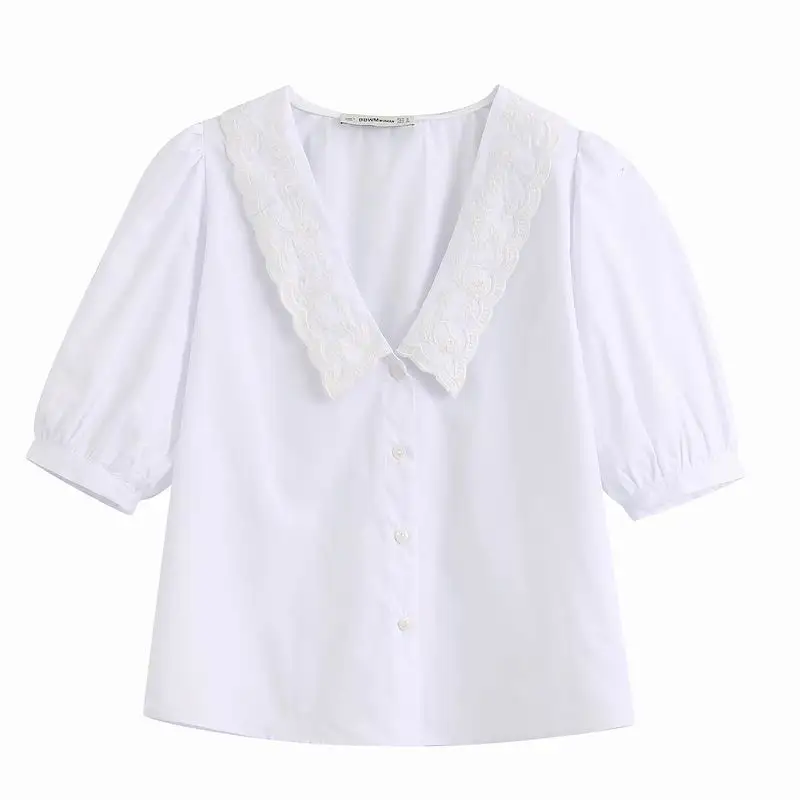 Women Short Sleeve Shirt Summer 2020 New Clothing Short Tops Modern Lady Embroidery White Shirts
Women Short Sleeve Shirt Summer 2020 New Clothing Short Tops Modern Lady Embroidery White Shirts