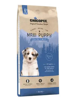 Chicopee CNL maxi puppy poultry & millet for puppies with Bird and Prox x 1 pc
Chicopee CNL maxi puppy poultry & millet for puppies with Bird and Prox x 1 pc