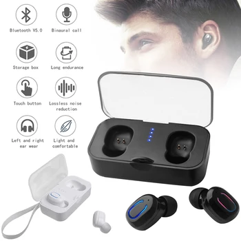 Bluetooth Earbuds V5.0 In-Ear Wireless Earphone with Touch Button Mic 3-4H Music Time Noise Cancelling with Charging Case
Bluetooth Earbuds V5.0 In-Ear Wireless Earphone with Touch Button Mic 3-4H Music Time Noise Cancelling with Charging Case