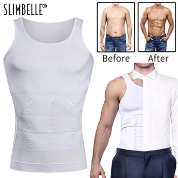

Mens Slimming Vest Body Shaper Shapewear Abs Abdomen Compression Shirt to Hide Gynecomastia Moobs Workout Tank Tops Undershirts