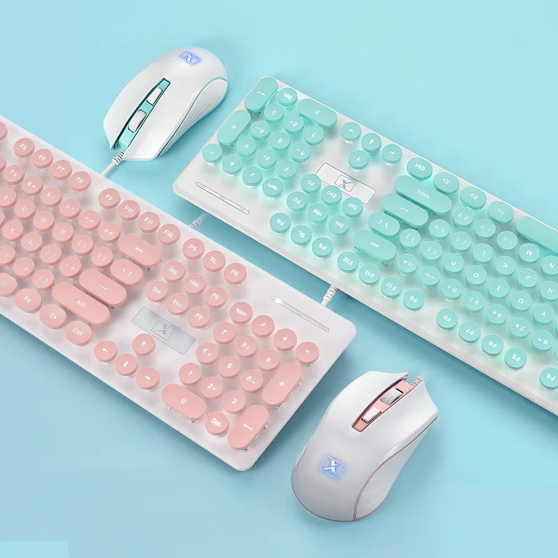 Game keyboard retro pink line, mouse kit and round keyboard, Steampunk, multimedia button, 1800DPI, PC and laptop mouse
Game keyboard retro pink line, mouse kit and round keyboard, Steampunk, multimedia button, 1800DPI, PC and laptop mouse