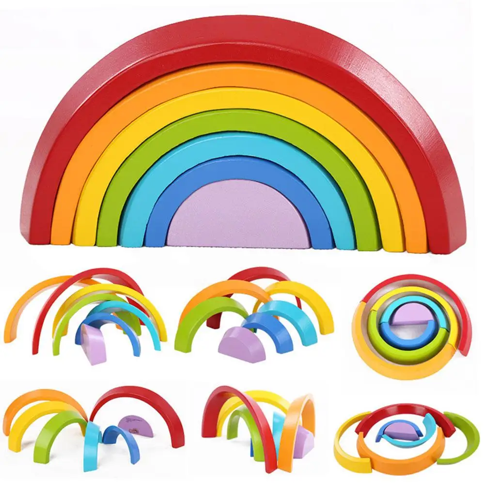 Wooden Rainbow Stacking Nesting Puzzle Blocks Stacker Learning Game Geometry Building Blocks Montessori Toys
Wooden Rainbow Stacking Nesting Puzzle Blocks Stacker Learning Game Geometry Building Blocks Montessori Toys