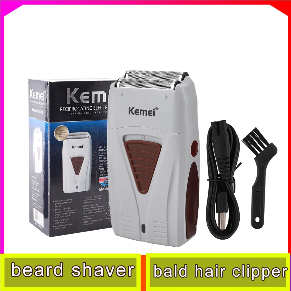 Kemei Electric Beard Shaver Washable Rechargeable Shaving Beard Machine Dry Wet Razor Shaving Machine Bald Hair trimmer For Men
Kemei Electric Beard Shaver Washable Rechargeable Shaving Beard Machine Dry Wet Razor Shaving Machine Bald Hair trimmer For Men