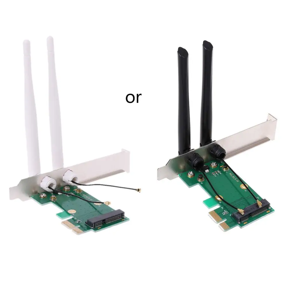 Brand New and High Quality Wireless Card WiFi Mini PCI-E Express to PCI-E Adapter 2 Antenna External PC
Brand New and High Quality Wireless Card WiFi Mini PCI-E Express to PCI-E Adapter 2 Antenna External PC