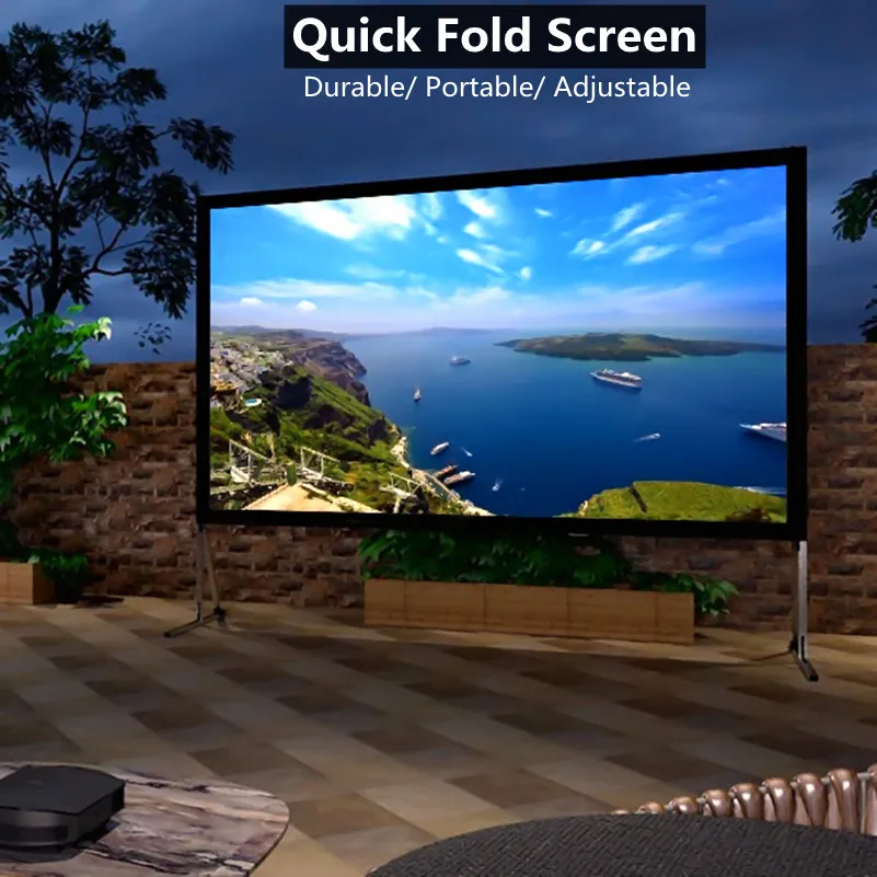 

Projector Screen with Stand 4K UHD 16:9 Outdoor/Indoor Foldable Front Projection Screen with Carry Bag for Home Theater Backyard