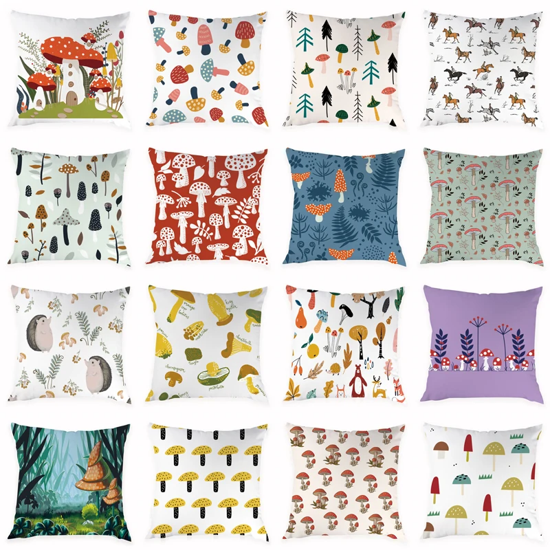 Cartoon Mushroom Pillow Cover Cartoon Pattern Decorative Peach Skin Sofa Seat Throw Pillow Case Cushion Cover 45x45cm
Cartoon Mushroom Pillow Cover Cartoon Pattern Decorative Peach Skin Sofa Seat Throw Pillow Case Cushion Cover 45x45cm