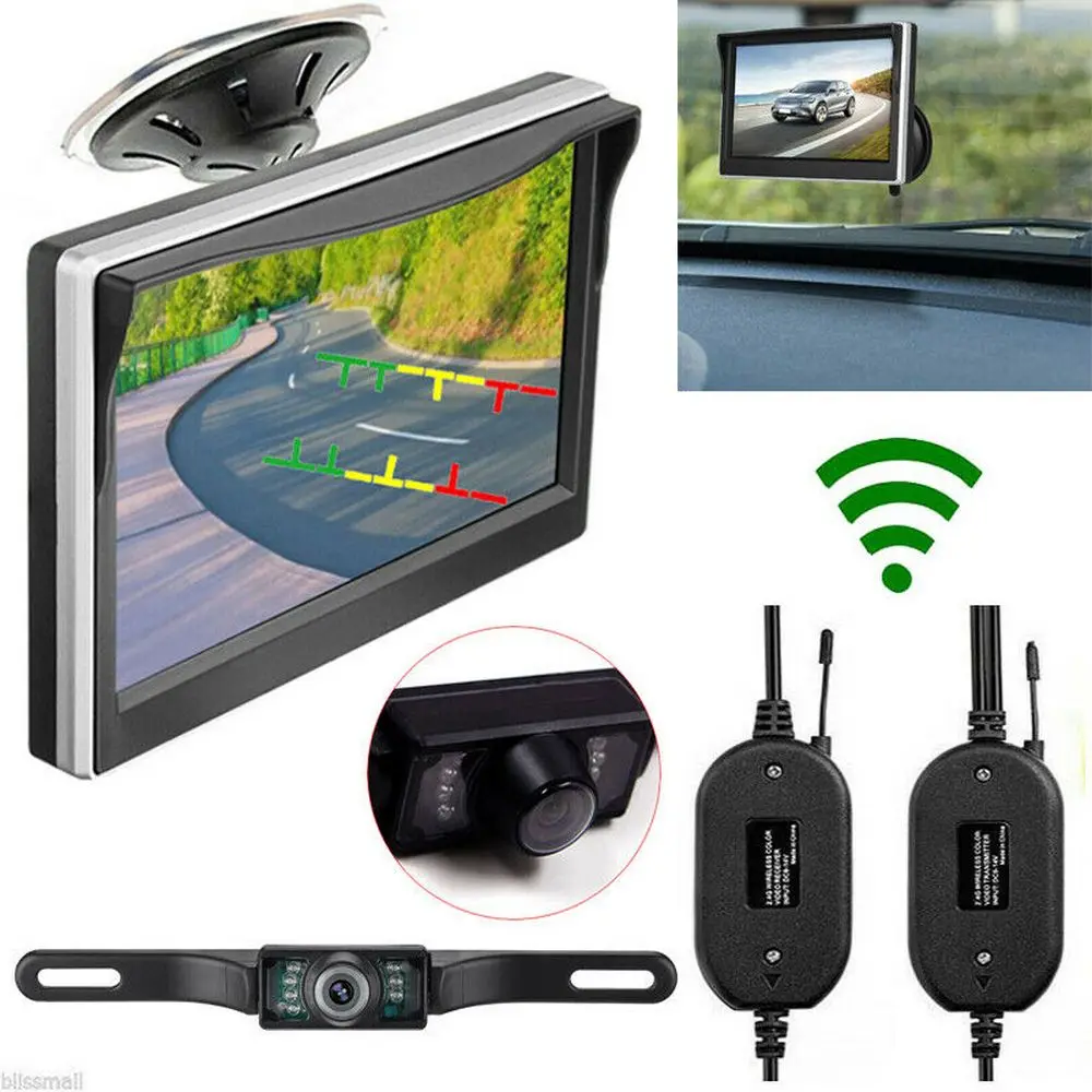 Wireless Back Up Reverse Camera 5 Inch HD Display Universal Waterproof with 2.4G 7 IR LED Lights Night Vision for Car
Wireless Back Up Reverse Camera 5 Inch HD Display Universal Waterproof with 2.4G 7 IR LED Lights Night Vision for Car