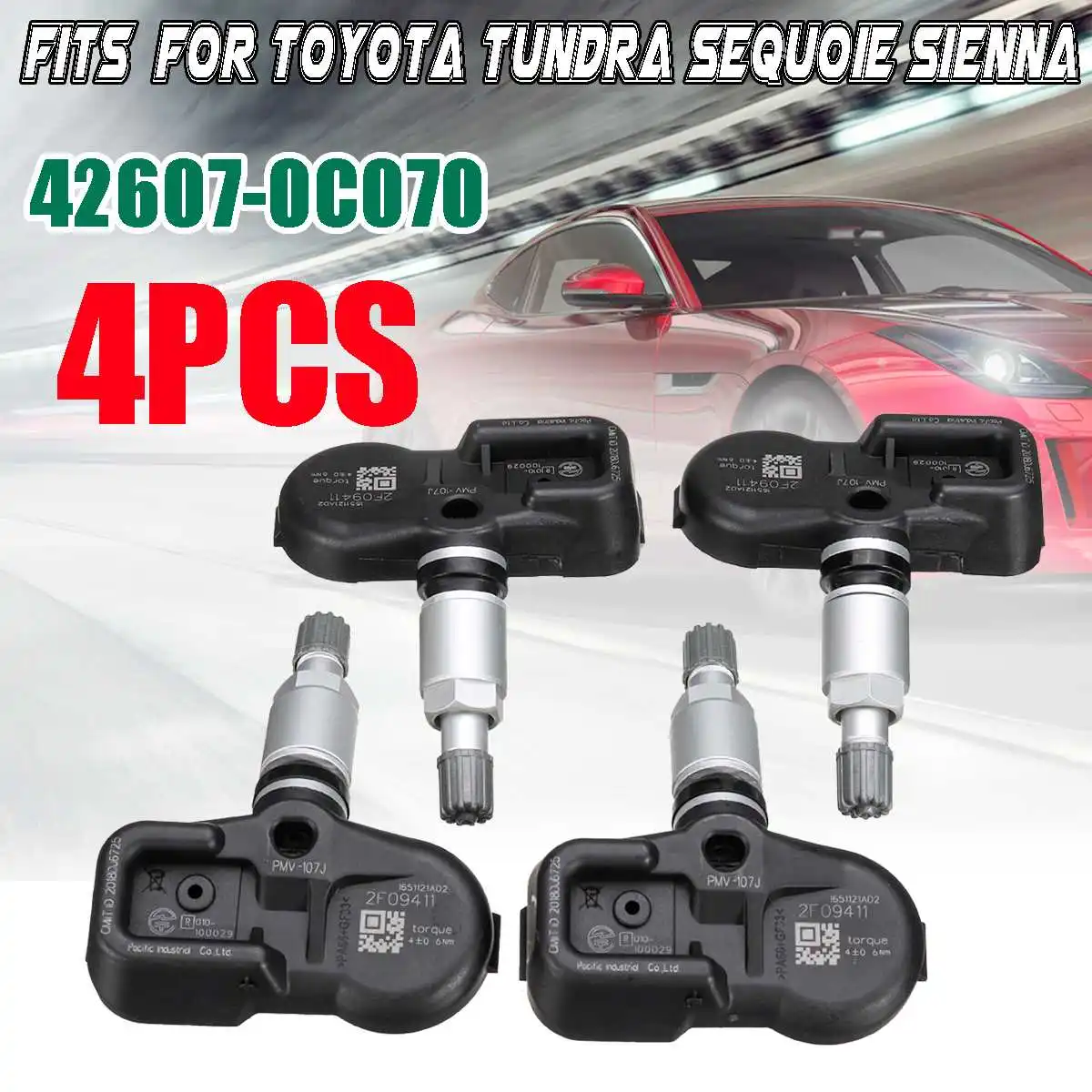 4 Pcs Tire Pressure Monitoring Sensor 315 MHz Tire Pressure Monitoring System With Service Kits For Lexus For Toyota For Scion