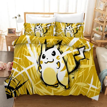 3D Pikachu Print Bedding Set Duvet Covers Pillowcases One Piece Comforter Bedding Sets Bedclothes Bed Linen 09 
3D Pikachu Print Bedding Set Duvet Covers Pillowcases One Piece Comforter Bedding Sets Bedclothes Bed Linen 09