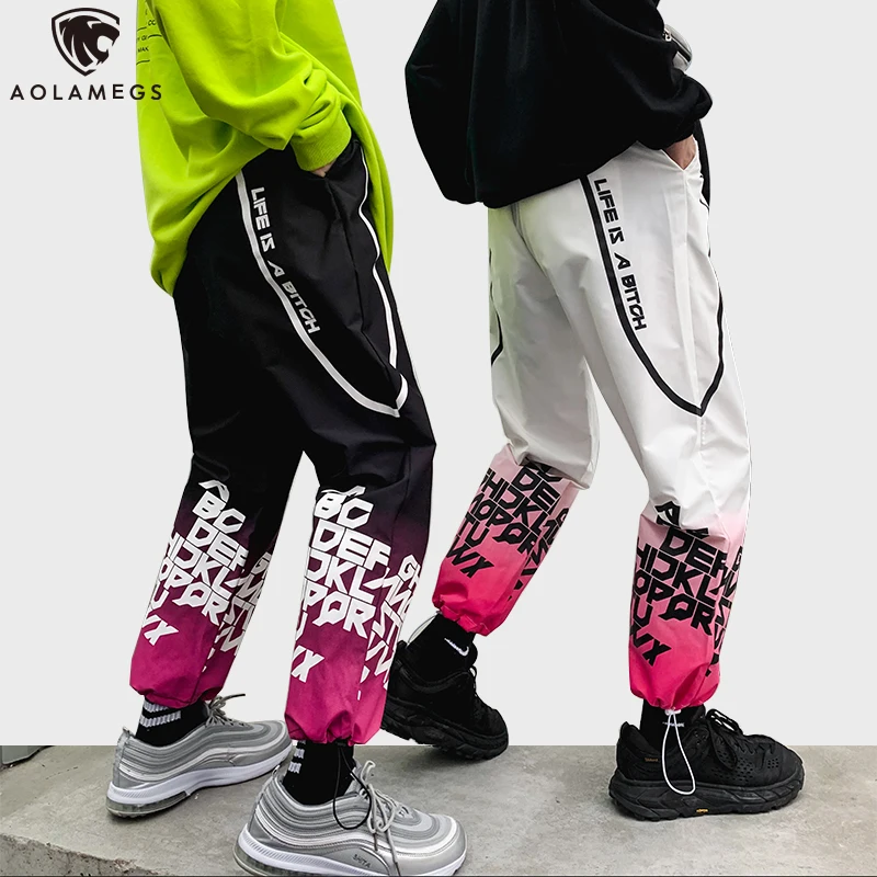 Aolamegs Sweatpants Gradient Hit Color Letter Print Sport Pants Joggers Men High Street Hip Hop Style Track Trousers Streetwear
Aolamegs Sweatpants Gradient Hit Color Letter Print Sport Pants Joggers Men High Street Hip Hop Style Track Trousers Streetwear