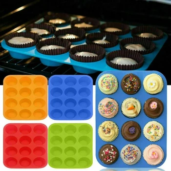 Random Color Cake Baking Mold Kitchen Accessories 12-hole Silicone Non-stick DIY Durable Multi-function Pudding Dessert Maker
Random Color Cake Baking Mold Kitchen Accessories 12-hole Silicone Non-stick DIY Durable Multi-function Pudding Dessert Maker