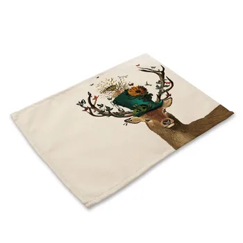 Animal Elk Pattern Placemat Wood Grain Dining Table Mat Tea Coaster 42*32cm Home Decor Cotton Linen Pad Cup Mats
Animal Elk Pattern Placemat Wood Grain Dining Table Mat Tea Coaster 42*32cm Home Decor Cotton Linen Pad Cup Mats
