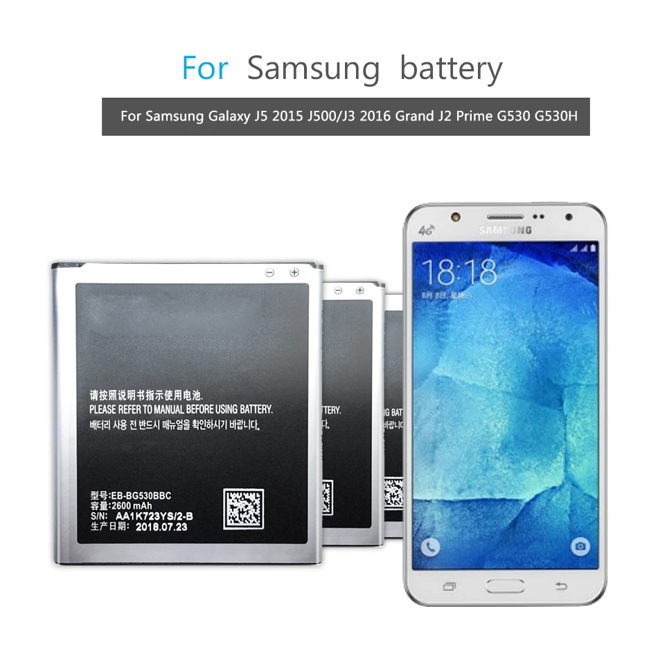 2600mAh EB-BG530BBE Battery for Samsung Galaxy Grand Prime G530 G530F G5308W G531 G531f G531h J3 2016 J5 2015 EB-BG530BBC
2600mAh EB-BG530BBE Battery for Samsung Galaxy Grand Prime G530 G530F G5308W G531 G531f G531h J3 2016 J5 2015 EB-BG530BBC